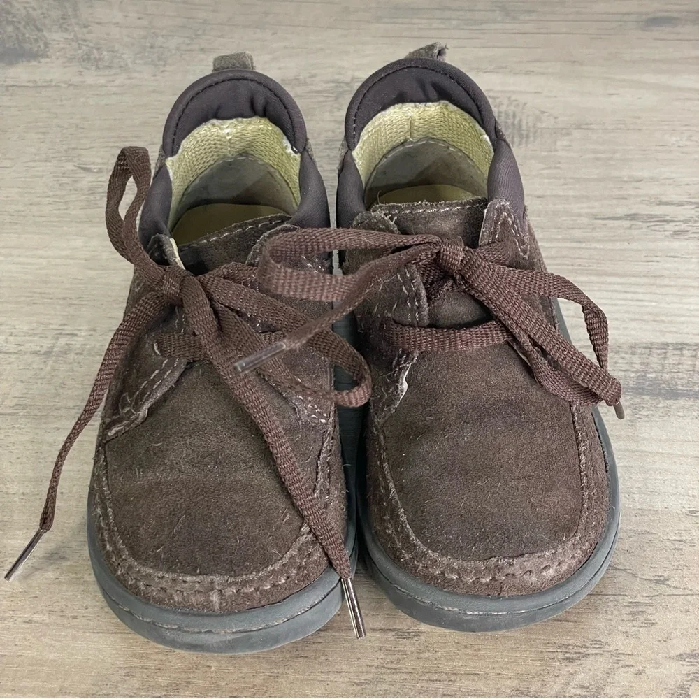 Baby‎ Gap Toddler sz 5 Brown Suede Leather Lace Up Shoes